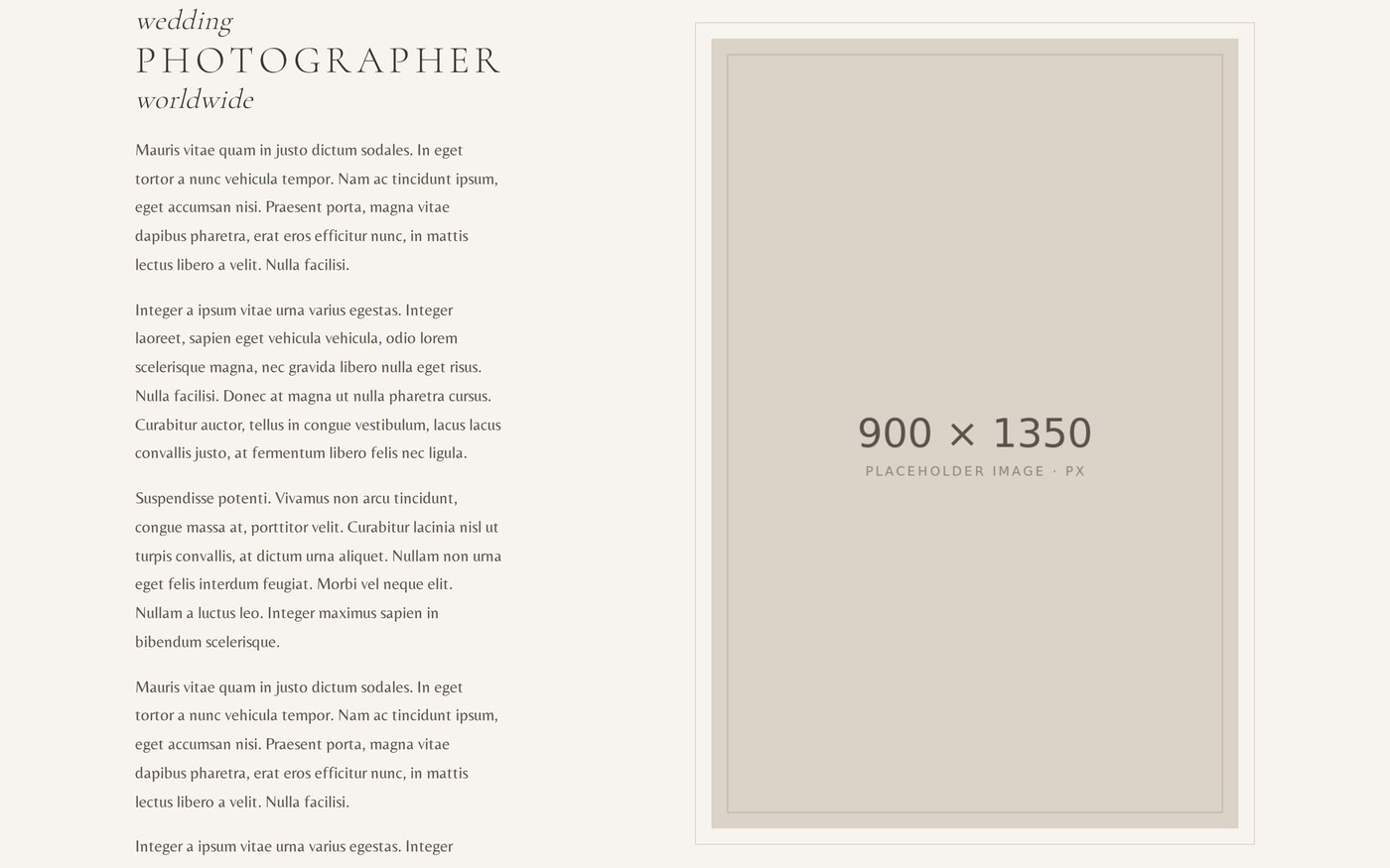 A labeled placeholder image on the Kiara demo