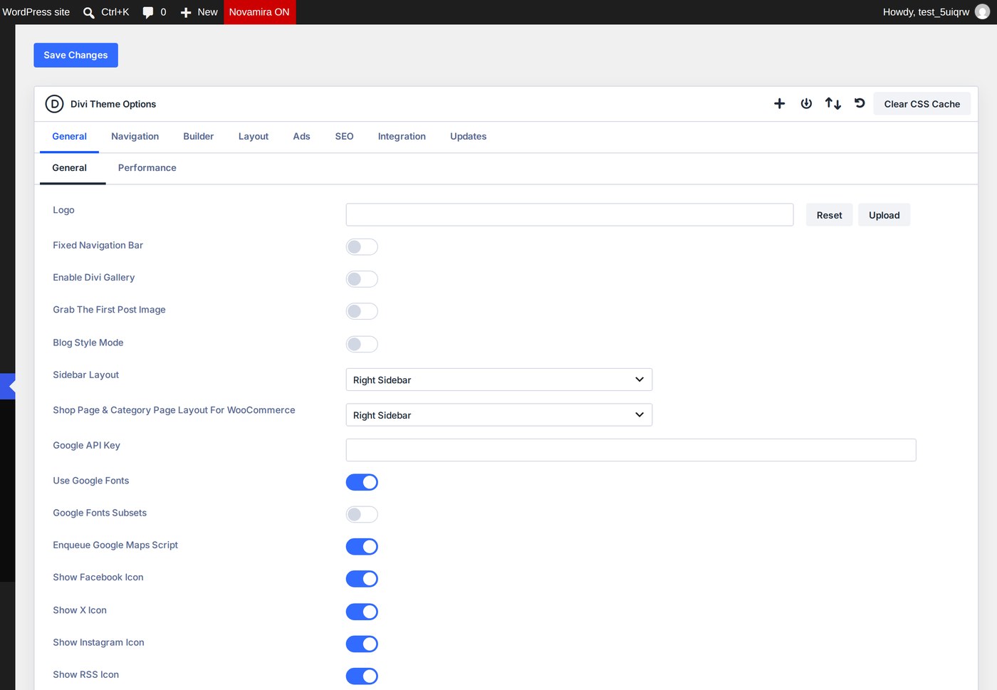 Divi Theme Options, where the static CSS cache is cleared