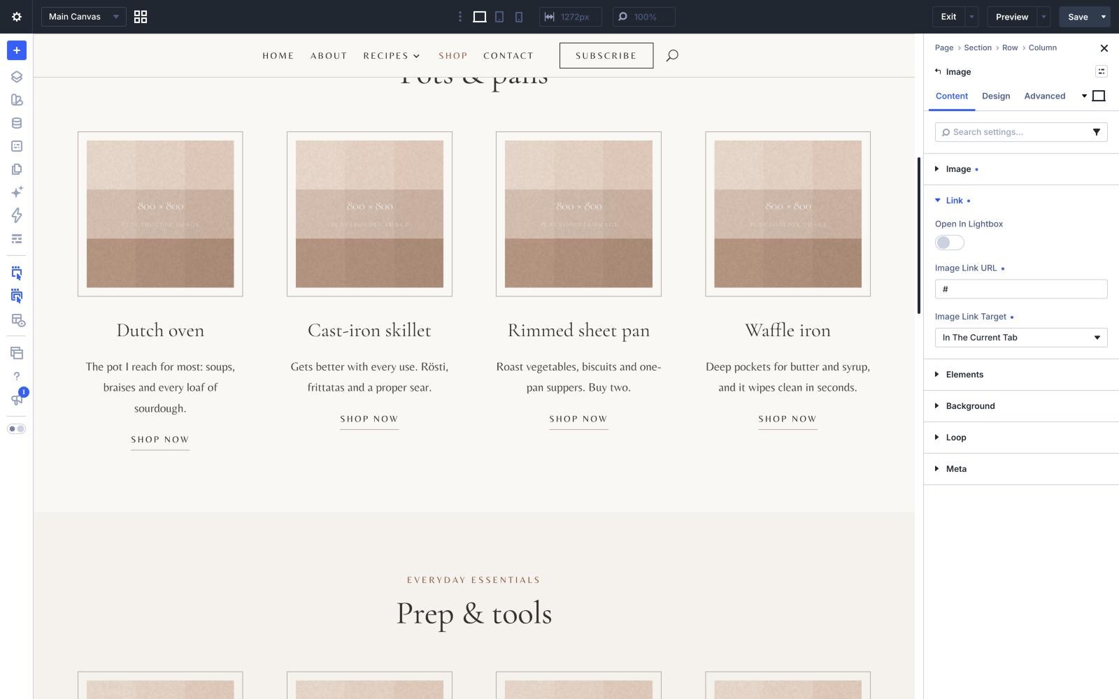 An image module Link group in the Divi builder, where the affiliate link goes