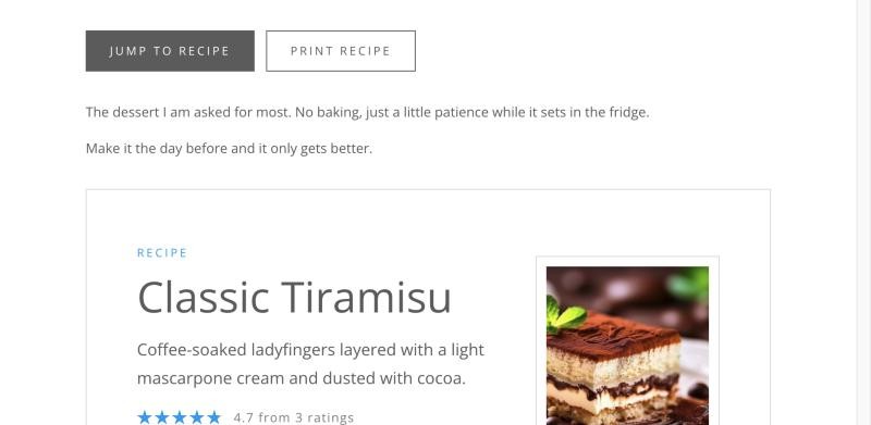 Jump to Recipe and Print Recipe buttons above the introduction, with the recipe card below